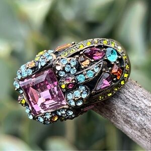 Vintage Heidi Daus Art Deco Statement Cocktail Ring – Size 8